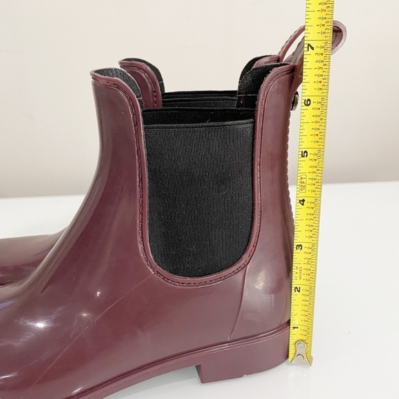SAM EDELMAN Tinsley Chelsea Rubber Rain Bootie Sangria Size 7 - Picture 11 of 14